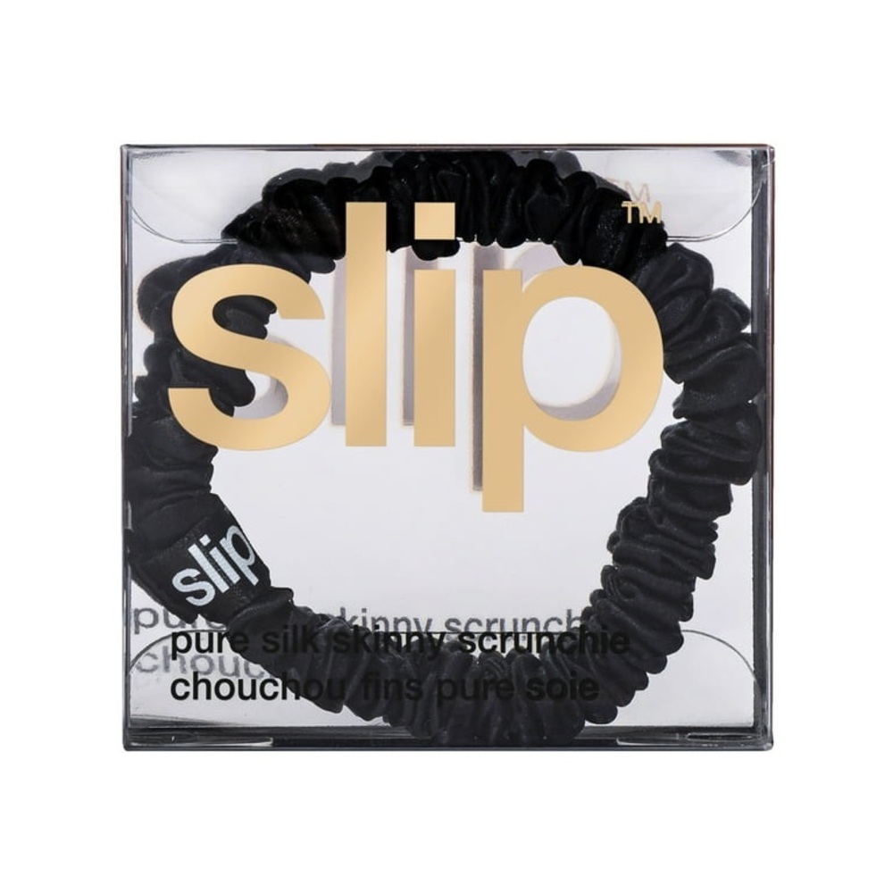 SLIPSILK SKINNY SCRUNCHIES BUNDLE/1 ea. Pink,Black+RoseGold 100% PURE SILK NIB! - Picture 4 of 5